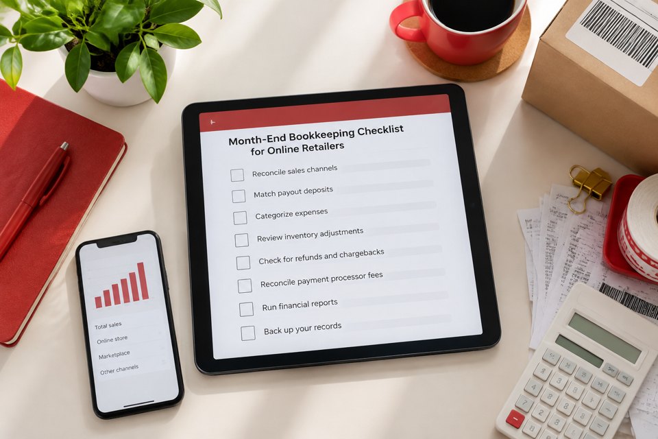 Bookkeeping month-end checklist for online retailers cover