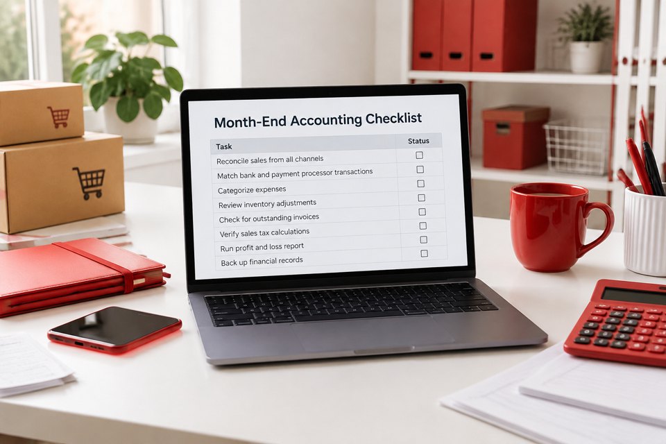 Bookkeeping ledger template for online retailers cover