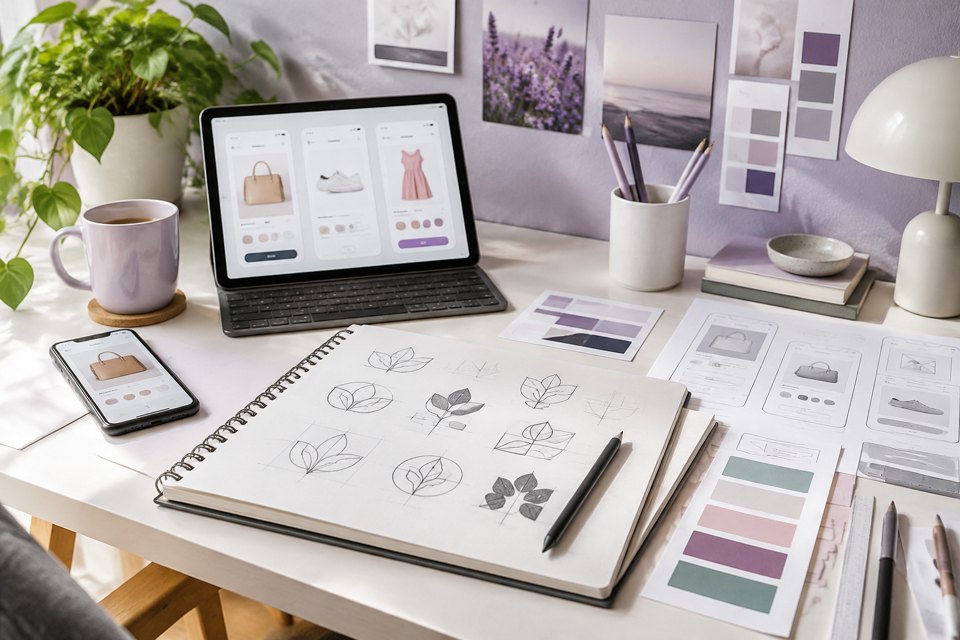 UI design mobile screens for online retailers cover