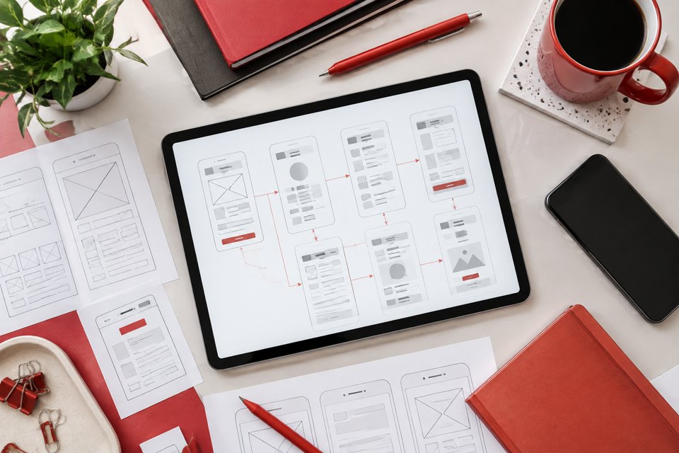 Prototypes interactive user flow for startups cover
