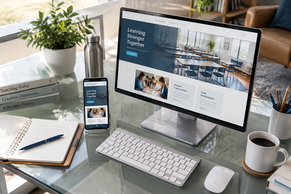 Web development landing page for education teams cover