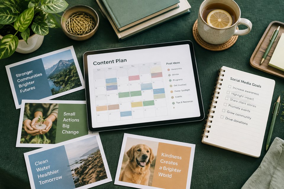 Social media content calendar for nonprofits cover